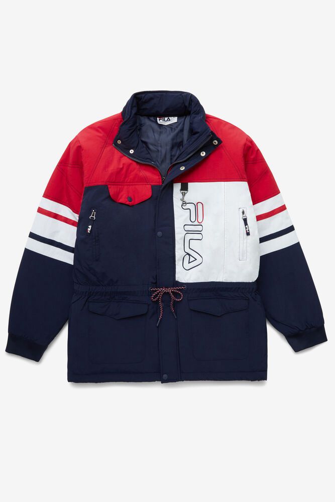 Fila Golia Parka Navy/Red/White Jacket Mens - NZ 70436-FXJI